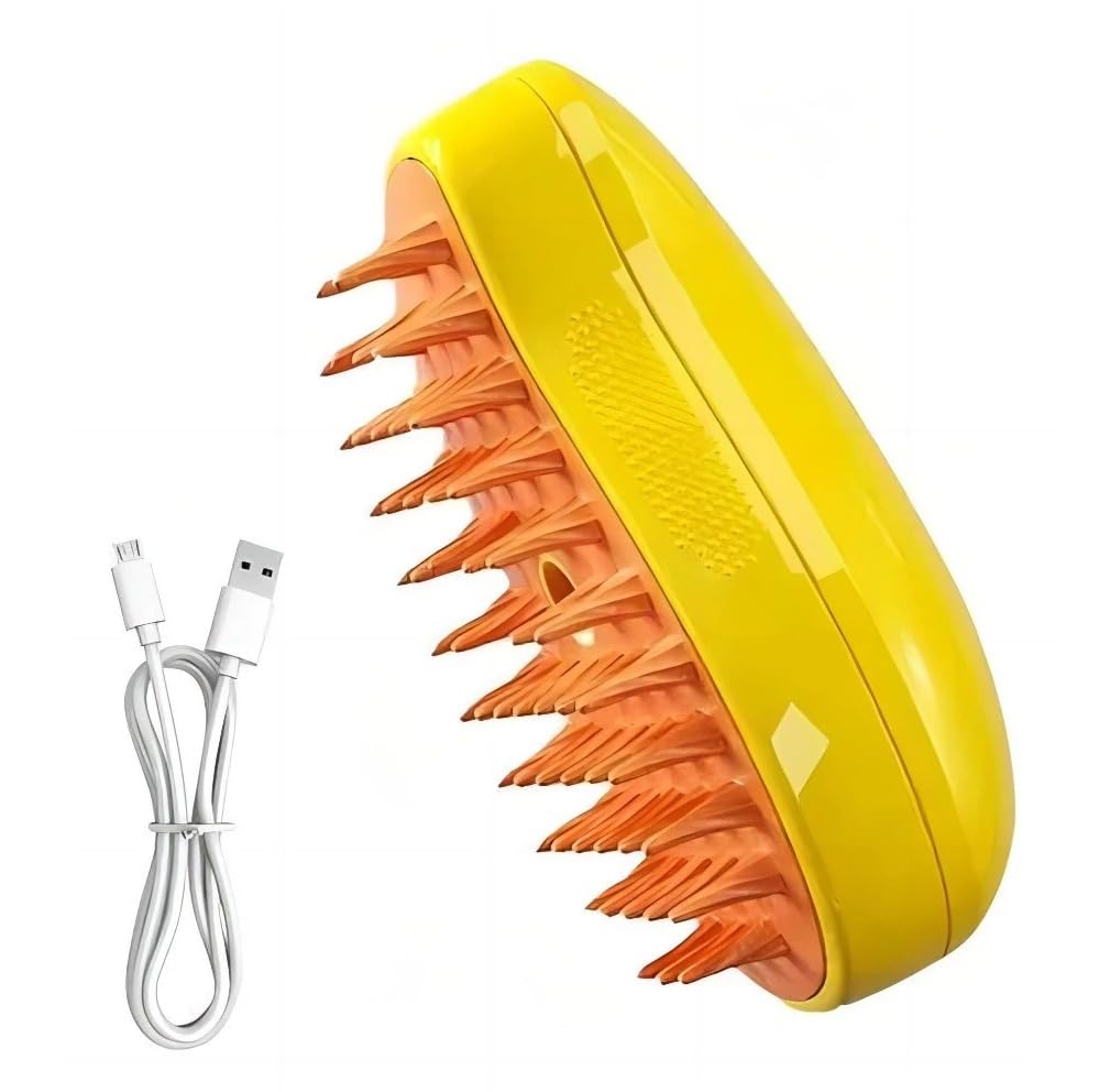 Escova à Vapor Pet Brush Tira Pelos Recarregável para Cães e Gatos