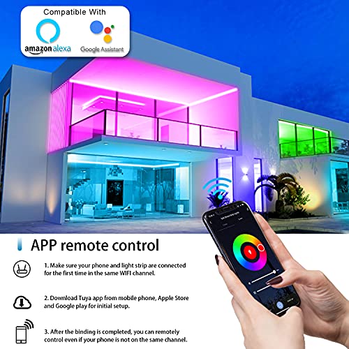 QJB Alexa LED Strip Lights 65.6ft Smart WiFi LED Strip Lights Works