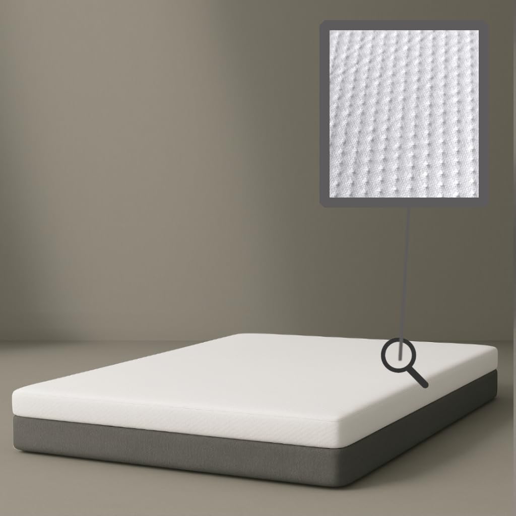 · Topper. Sobrecolchón Visco Gel + Carbón Activado · Desenfundable con Tejido Antideslizante y Bandas Elásticas · Hipoalergénico · Estructuras de Cabezal no Incluidas (90x190x8)