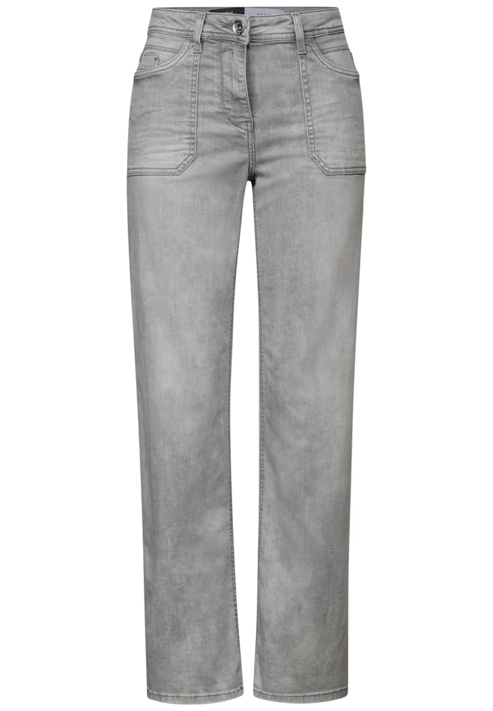 Cecil Women's B379221 Jeans, Light Grey Wash, 36W/28L