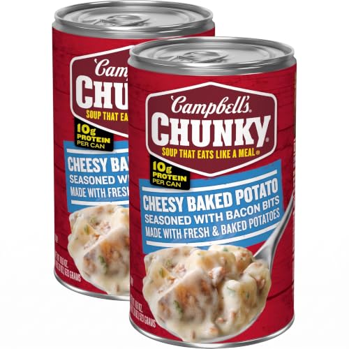 Campbell’s Chunky Soup, Baked Potato with Cheddar and Bacon Bits Soup, 18.8 Oz Can (Pack of 2)