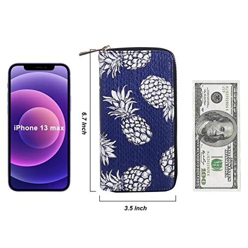 Image of Cellphone Wallet for Women Dual Zipper Long Purse with Removable Wristlet