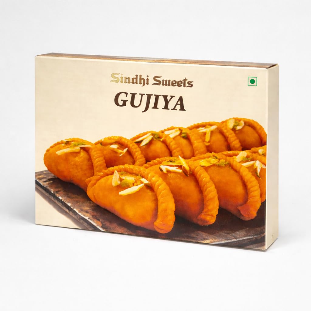 Sindhi Sweets Holi Special Gujiya 400gm | Premium Traditional Sweet | Authentic Indian Mithai | No Added Preservatives | 100% Vegetarian | Festive Gift Box for Holi.