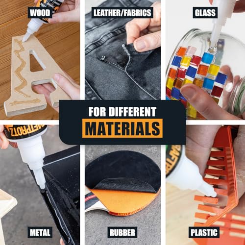 Super Glue Gel – 50 g / 1.75 oz – Extra Strong No-Drip Superglue for Plastic, Metal, Wood & Rubber – Waterproof & Heat Resistant Adhesive – Precision Tip – KRAFTPROTZ