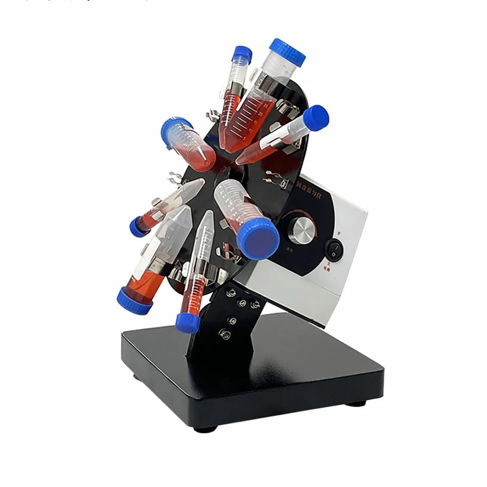 Mezclador Vórtex de Plataforma Rotatoria de Laboratorio, Agitador de Tubos de 50/15/5ML, Velocidad Ajustable de 20 a 80RPM para Mezcla y Extracción