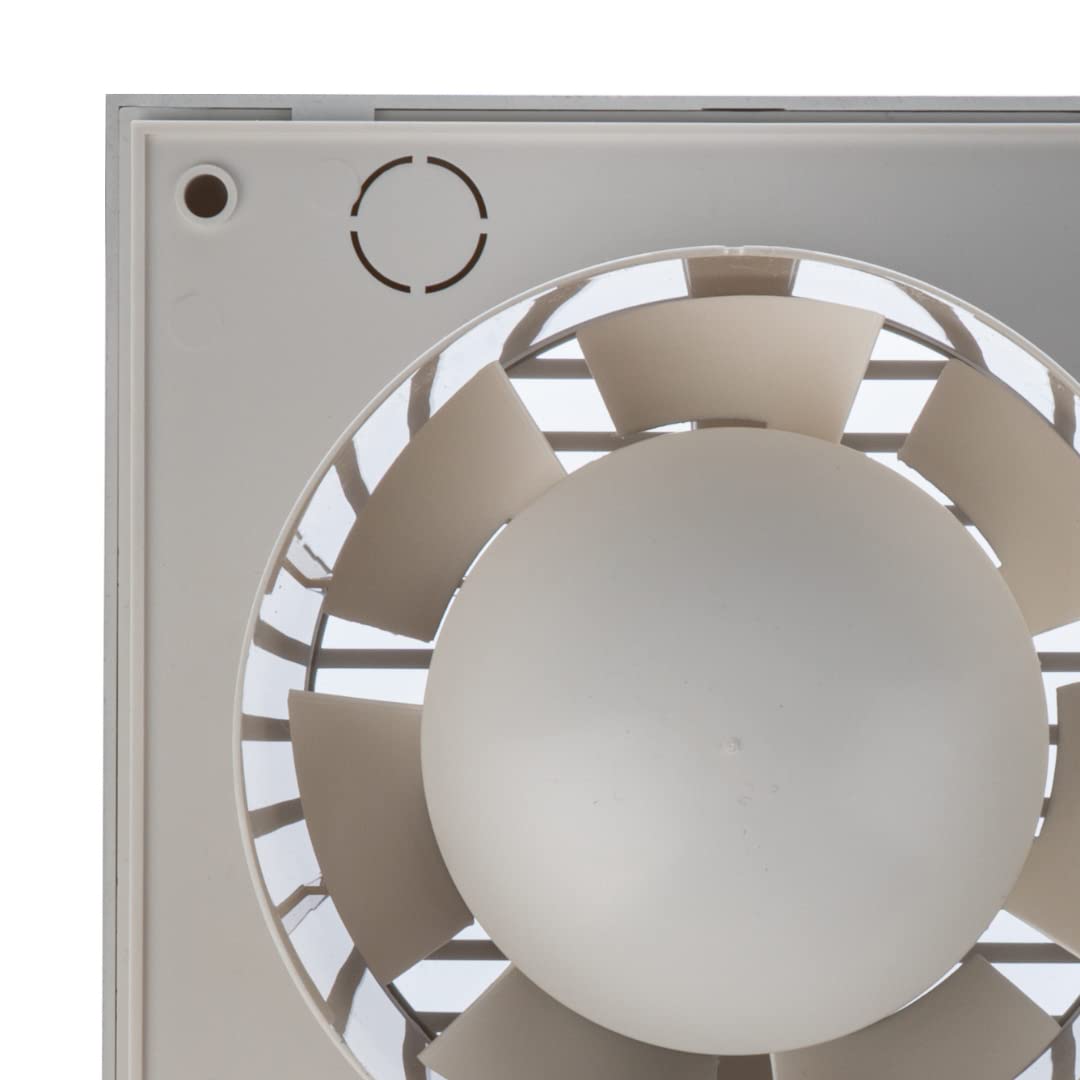 EUROPLAST Ø 100mm Aspiratore Bagno con Timer e Sensore di Umidità - Ventola Aspirazione Argento - Estrattore Aria - Ventilatore da Parete per Cucina, Garage, WC