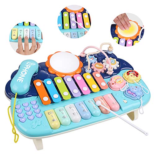 Lictin Juguete Musical para Bebs-Juguete Musical de Piano para Bebs Nios y Nias con Baquetas Juguetes de Instrumentos Musicales para Bebs con Luz y Sonido