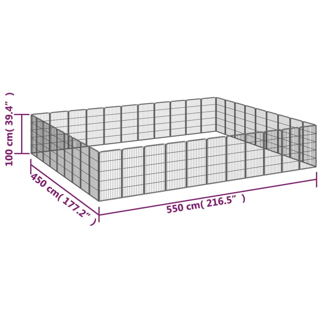 40-TLG. Perrera para perros de acero negro, 50 x 100 cm, plegable, para exteriores e interiores, con protección y seguridad para cachorros y mascotas en el jardín, casa o de viaje