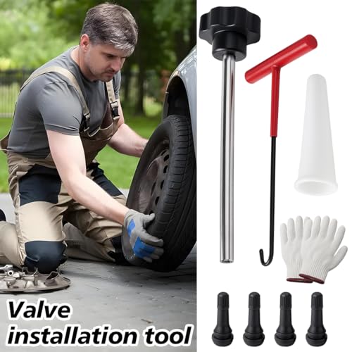 Image of 30PCS Tire Valve Stem Tool Kit Replacement Installation Set Red