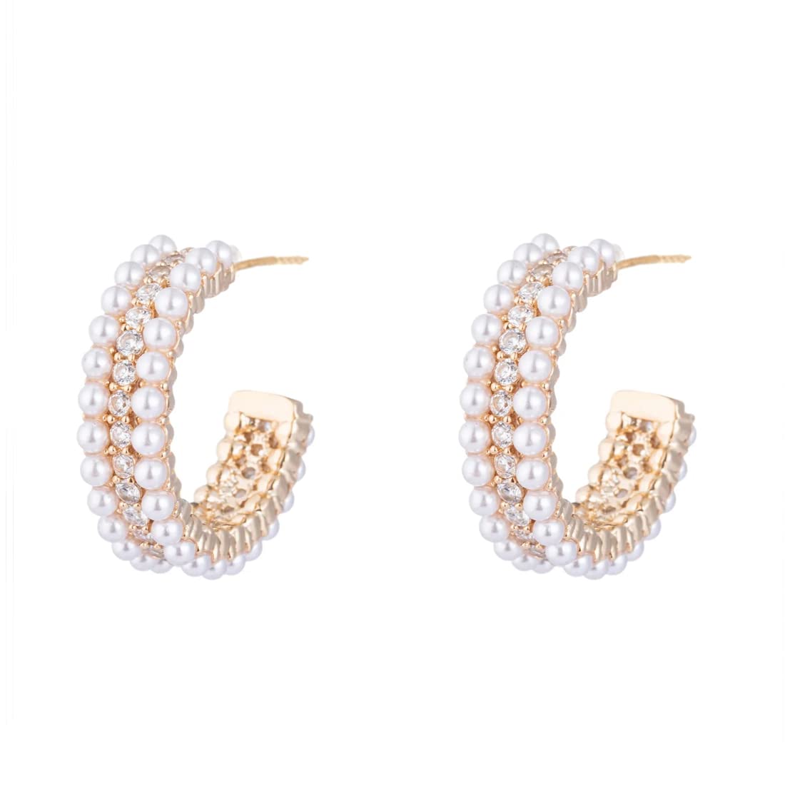 Yellow Chimes Earrings For Women Gold Tone Crystal Studded Half Bali Clip On Hoop Earrings For Women and Girls (B0B8DJK715) Amazon Price History, Amazon Price Tracker