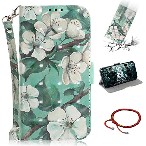 GOCDLJ Funda para Huawei Mate 20 Lite Case Compatible Funda de Cuero de la PU 3D Huawei Mate 20 Lite Carcasa Cover de Flip Soporte Plegable Caso Purse Pouch - Flor de Acuarela