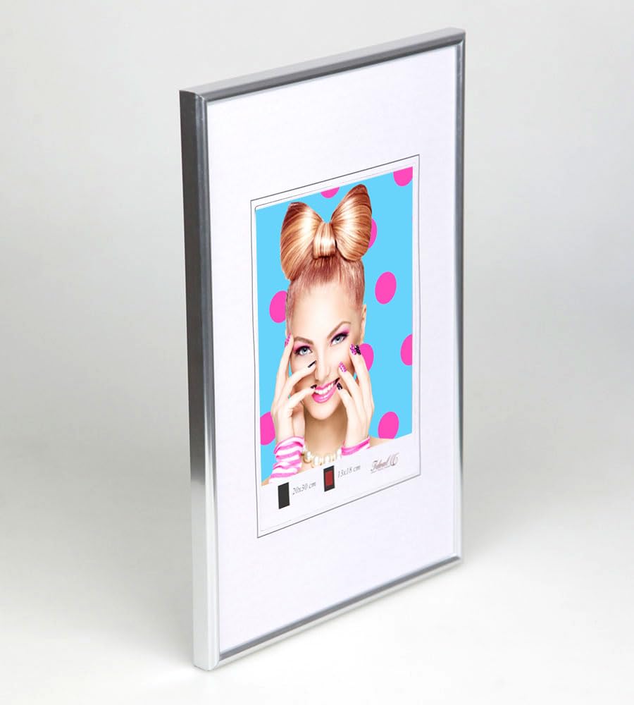 KM FOTO 3er 5er Set Photo Style Set Bilderrahmen Wanddeko Collage Poster Kunststoff Rahmen: Farbe: 5er Pack Silber | Format: 40x50