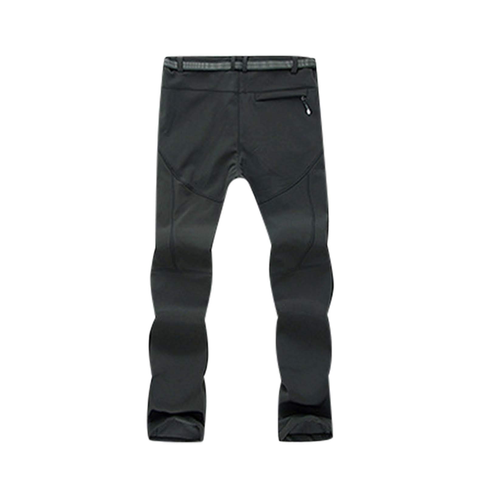 Pantalones de esquí impermeables para hombre, forro polar softshell, cálidos, resistentes al viento, para caminar y esquiar al aire libre, bolsillos con cremallera, pantalones de nieve con forro polar