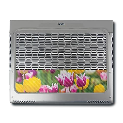 Image of MightySkins Carbon Fiber Skin Compatible with Alienware X16 R1 (2023) Full Wrap Kit - Field of Tulips | Protective, Durable Textured Carbon Fiber Finish | Easy to Apply | Made in The USA