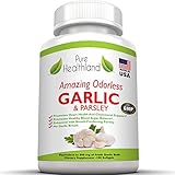 100 Softgels Integratori ad Alta Potenza Aglio Inodore e Prezzemolo. Equivalente A 500 Mg Di Bulbi Di Aglio Fresco!