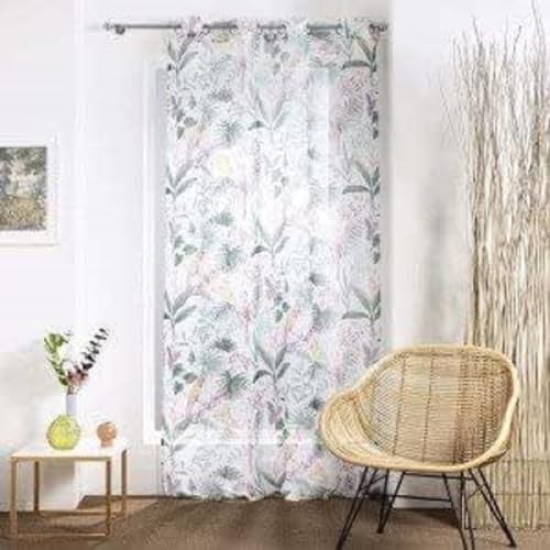 Douceur d'Intérieur - Visillo con Ojales (140 x 240 cm), Gasa arenada Estampada