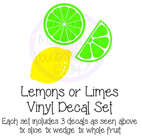 Amazon.com: Lemon or Lime Decals - Set of 3 Stickers - Select Your Size ...