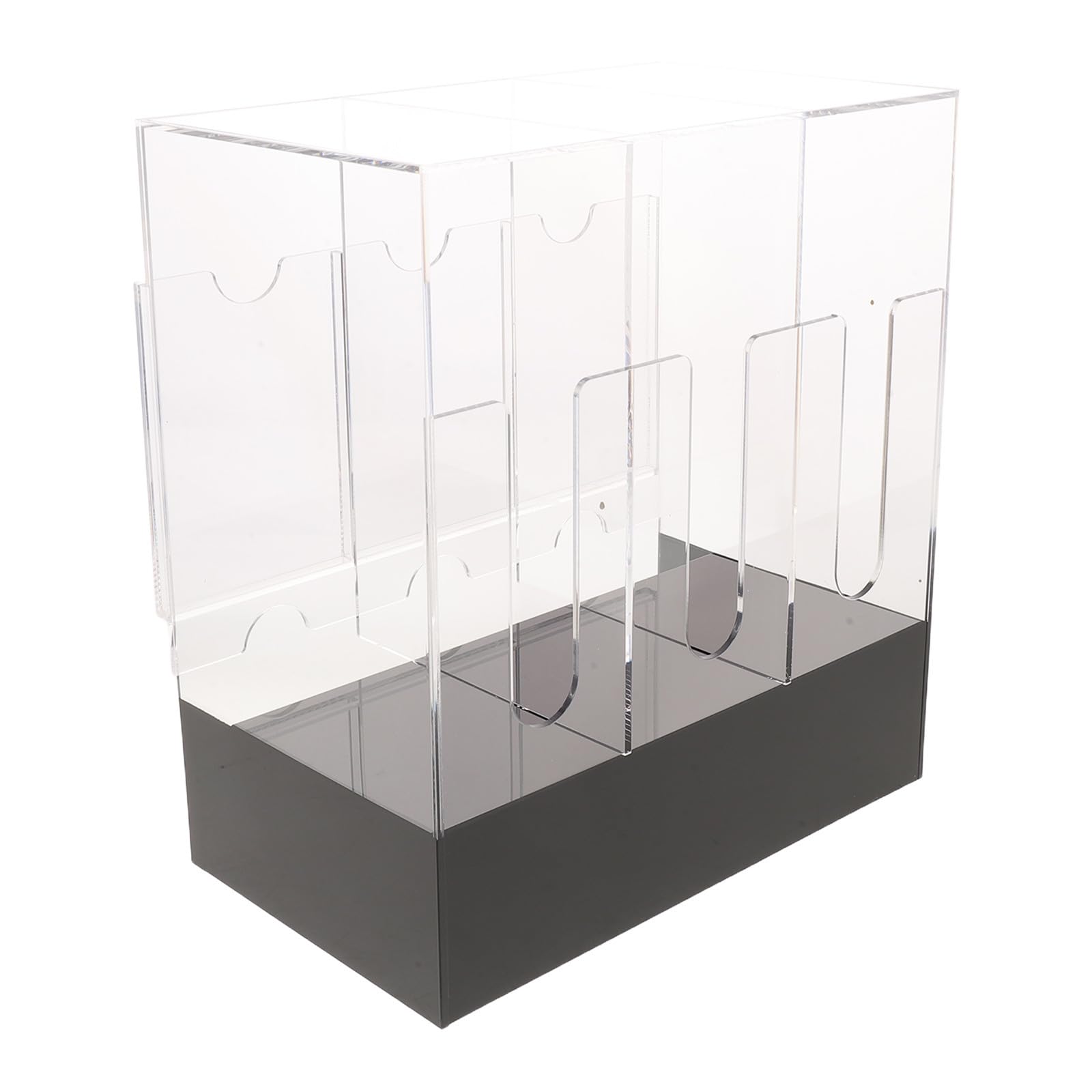 TOYANDONA Booster Cards Display Box avec Base Noire Support Acrylique Transparent pour Packs par Compartiment Organisateur de Cartes de Jeu et Collection pour Boutiques de Jeux et Sports