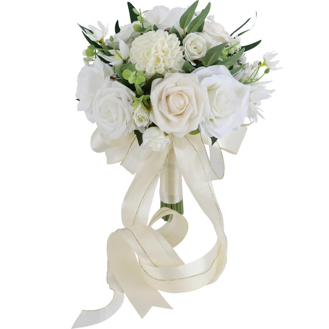 HUFFA Elegant Wedding Bride's Bouquet - Stunning Floral Arrangement for Home Decoration(Color1)