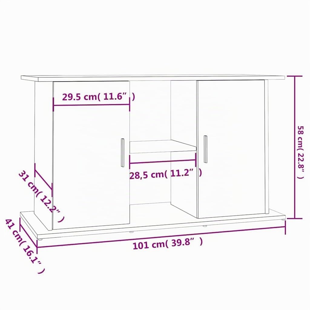 vidaXL Support d'aquarium Chêne Sonoma 101x41x58 cm Bois d'ingénierie