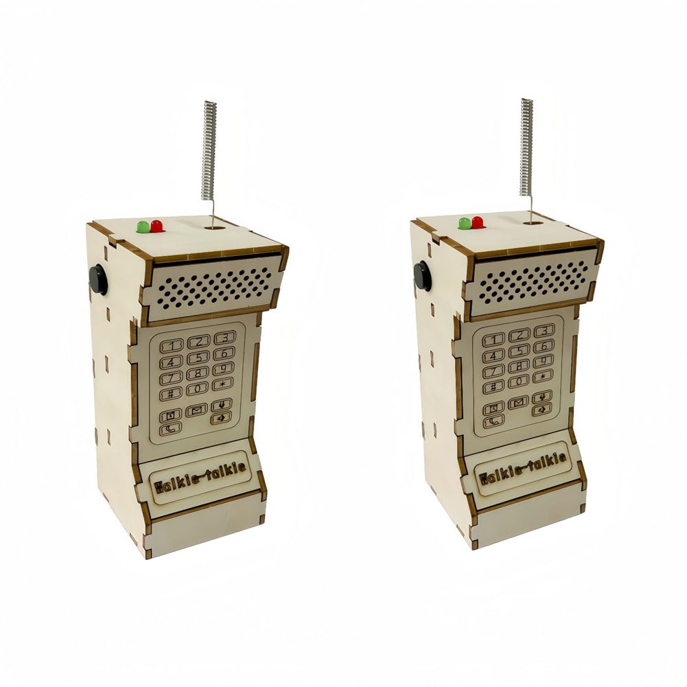 Aundhegrtt Educational STEM Physics Science Experimental Tool 2PCS DIY Wireless Walkie Talkie Model Kit Science Project Toy