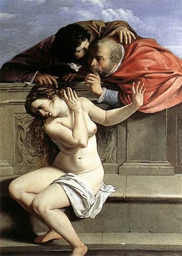 SERENDIPITP Dipinto su Tela Immagine Pittura Quadri Stampe Susanna e i vecchioni di Artemisia Gentileschi per Decorazioni per la Casa 60x90cm