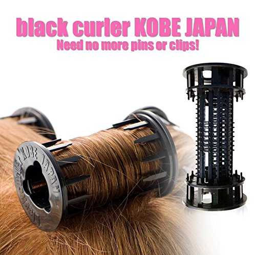 Hair Rollers / Black Curler Kobe Japan / 8 Rollers in One Package / You Can Roll! Rollers Stop on Your Head! Rollers Are
