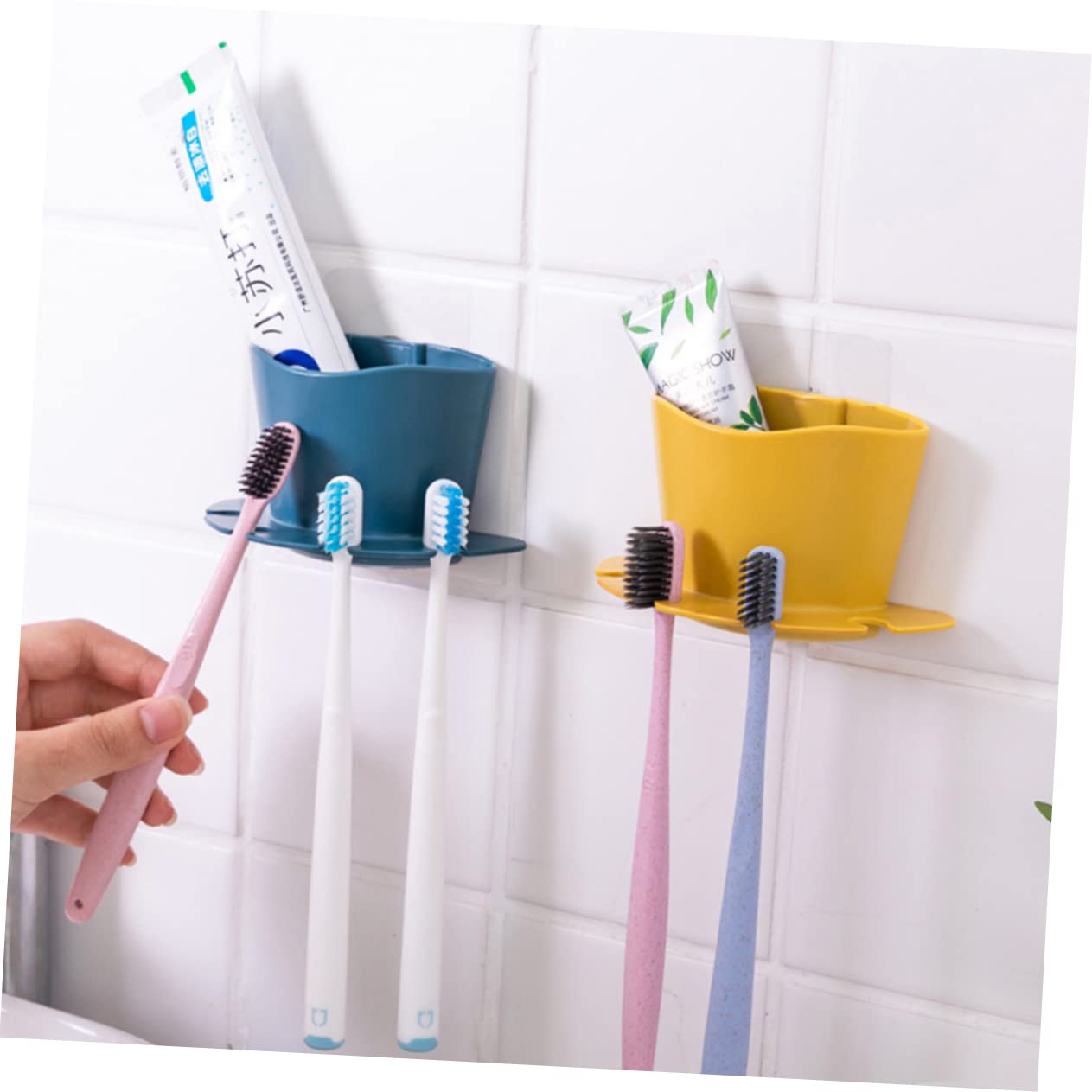Ciieeo 9 Piezas Porta Cepillo Porta Cepillos Pared Soporte Almacenamiento Baño Porta Pasta Almacenamiento Maquinilla Afeitar