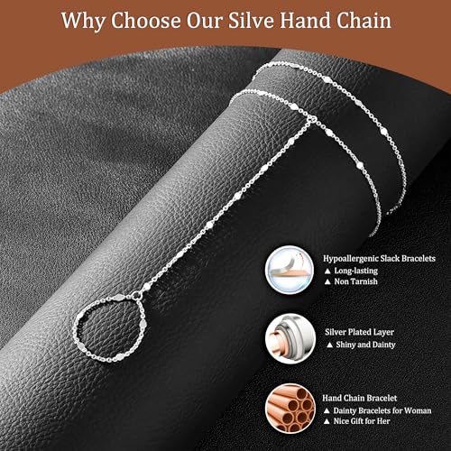 Moodear Silver Hand Chain Bracelet for Women by Moodear - Used condition - Image 6