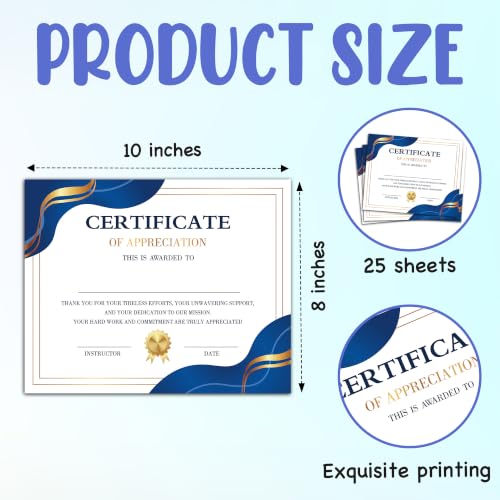 Image of Certificate of Appreciation -25pcs, Certificates of Recognition-A32