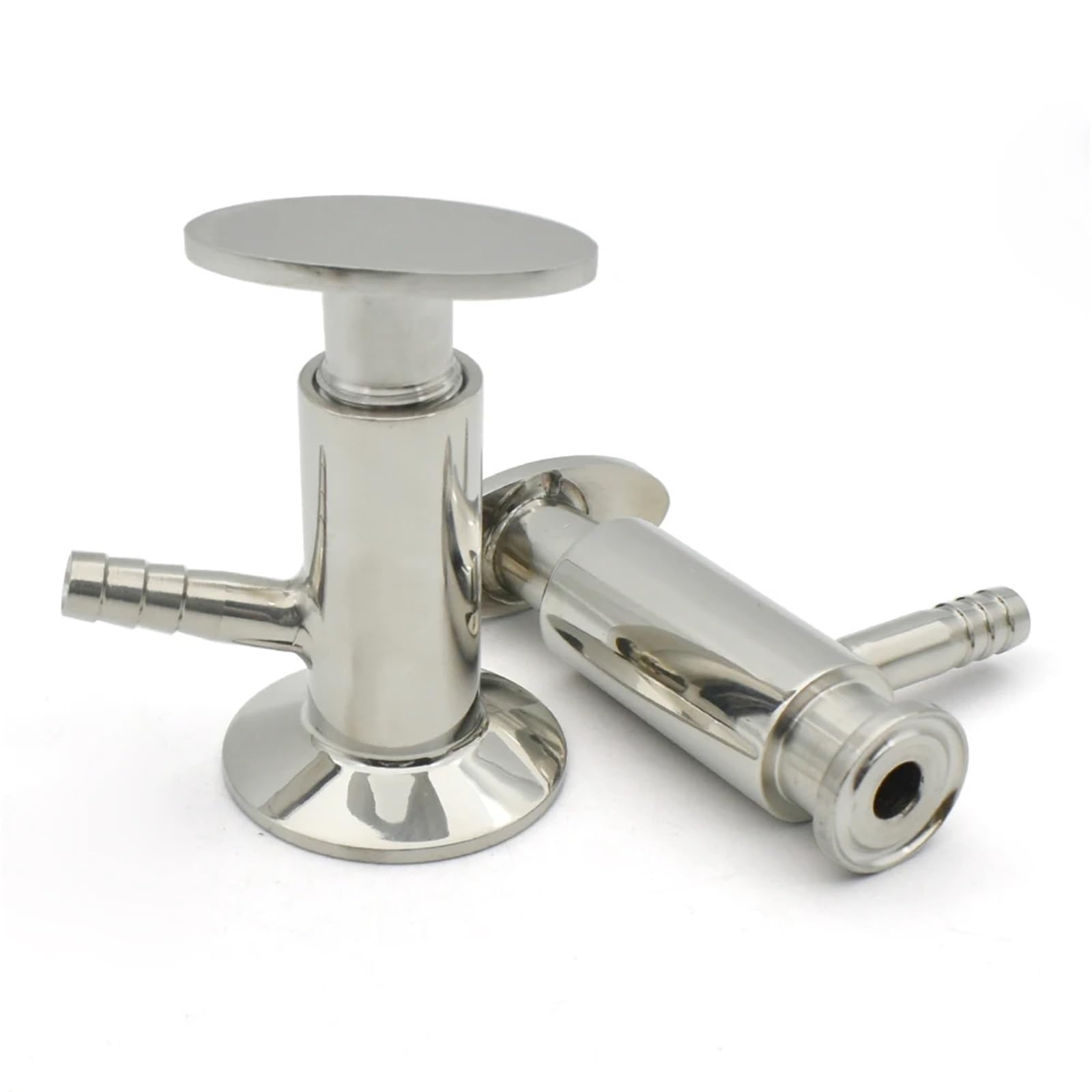 Gwint BSP 1/4" 1/2" 25,4 mm 50,5 mm, 10 mm Zacisk węża ze stali nierdzewnej SS304 Zawór do pobierania próbek z ręczną rączką(OD25.4mm)