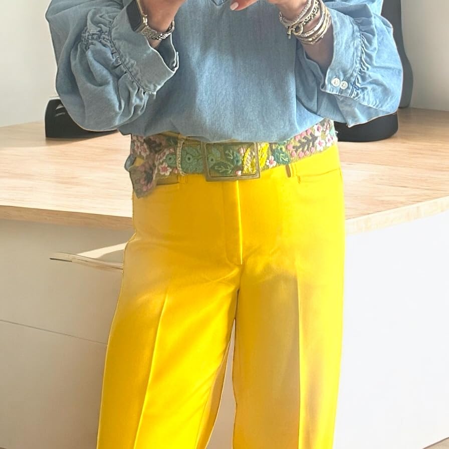 Peruvian Embroidered Flower Wool Belt, Hand Embroidered, Fair Trade - "Lemons and Leaves Belt"4