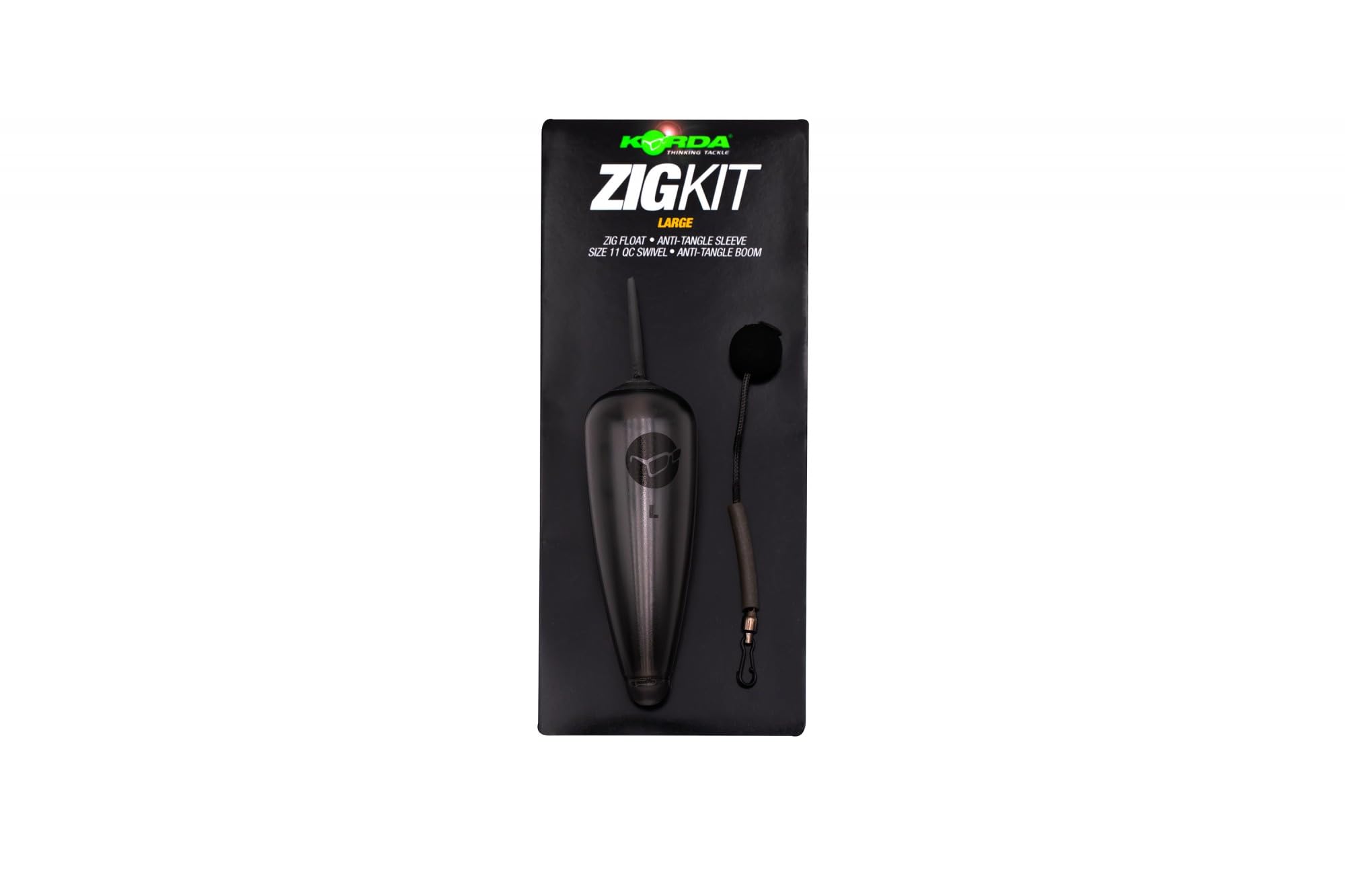 Korda Zig Float Medium, Blow-Moulded Fishing Tackle, Precision Design, Tangle-Free with QC Swivel and Sleeve Included, Ideal for Adjustable Zig Rigs, Durable and Reliable Fishing Accessory