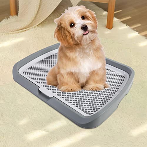 LOVIVER Gitter-Hunde-Trainings-Toiletten-Toiletten-Welpen-Trainings-Tablett Hält Pfoten und Böden sauber 25,6 x 20 Zoll groß, bequem für kleine und, Dunkelgrau