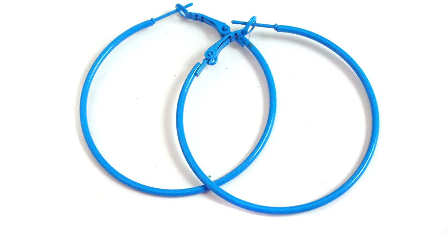 M.B. JEWELS Womens Single Round Hoop Earrings For Girls and Women (Blue) (B09TWNMDSR) Amazon Price History, Amazon Price Tracker