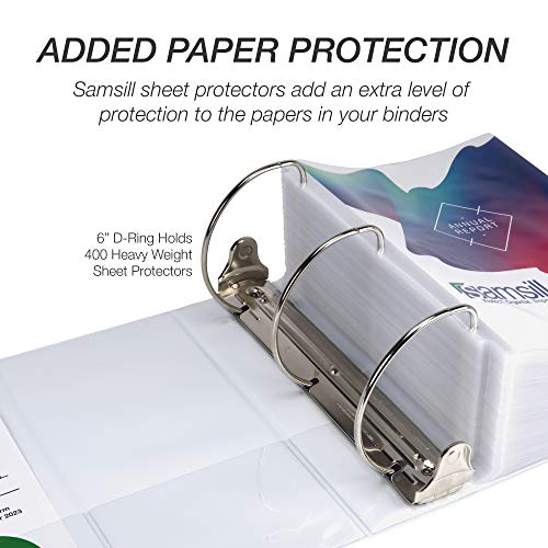 Image of Samsill Durable 6 inch 3 Ring Binder, Locking D Ring 100% Recycled Chipboard, White, Pallet of 120 Binders in 20 Cartons