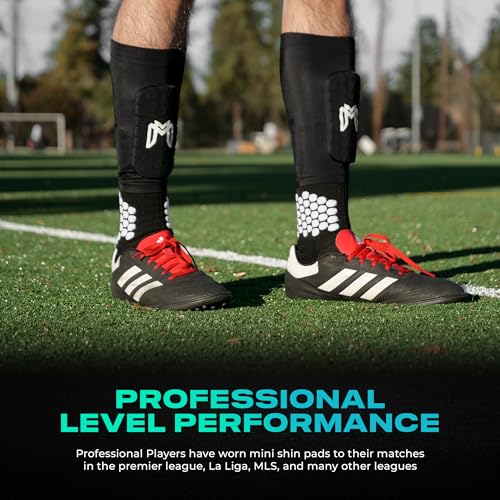 MediCaptain Mini Shin Guards Soccer – Built in Mini Shin Pad Sleeves for Men, Women, Teens – Small Shin Guards - Lightweight, Breathable, Shin Defender Leg Protection (Black, Maxi (5.5 x 2.8 in)) - Thumbnail 6