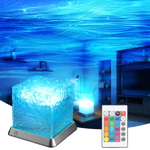 LETOUR Projecteur d'Aurore Boréale Magique, Lampe Cube 16 Couleurs & 30 Modes - Lumière Nocturne Féerique et Veilleuse Apaisante pour Chambre d'Enfant,...