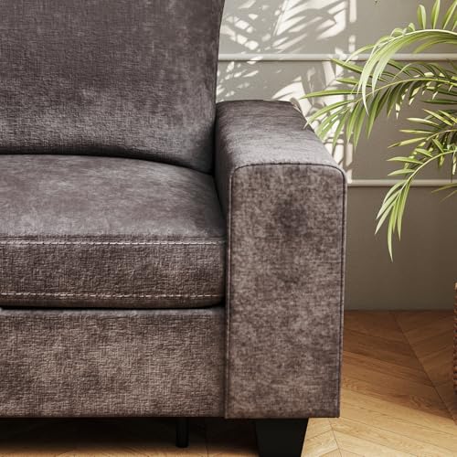 Image of Couchus 112 inch Convertible Storage Sectional Sofa,L Shaped Couch with Storage Ottoman,Multi-Functional Reversible Sofa with Huge Storage Space, Breathable Fabric(Dark Grey)