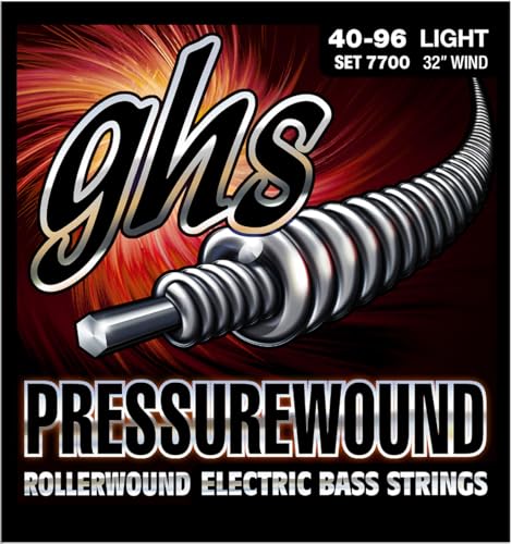 Cordes basse GHS Pressurewound au toucher lisse et confort de jeu CGH 7700 Light