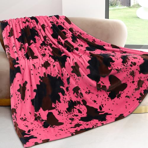 Image of Twin Size Blanket for Bed, Hot Pink Fleece Throw Blanket for Women Teen Girls, Soft Plush Cozy Bedding for Bedroom Decor, Pink Gifts for Women Teen Girls 60 inchx80 inch