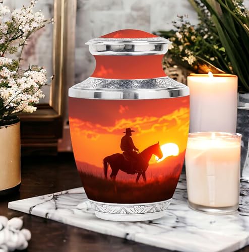Image of Cowboy Urn - Urn for Human Ashes - Adult Female - 10 inch Pack of 1