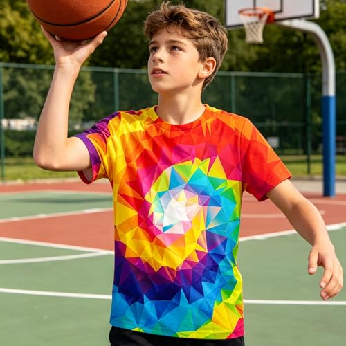 Image of Hgvoetty Boys Girls Graphic T-Shirts Kid 3D Casual Tops Tees for 6-16 Years | Youth Novelty Shirts, Bright Eye-Catching Design, Lightweight and Soft Material, Suit for Daily Sport, Party and School Wear