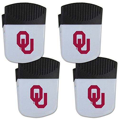 NCAA Siskiyou Sports Fan Shop Oklahoma Sooners Chip Clip Magnet with Bottle Opener 4 pack Team Color