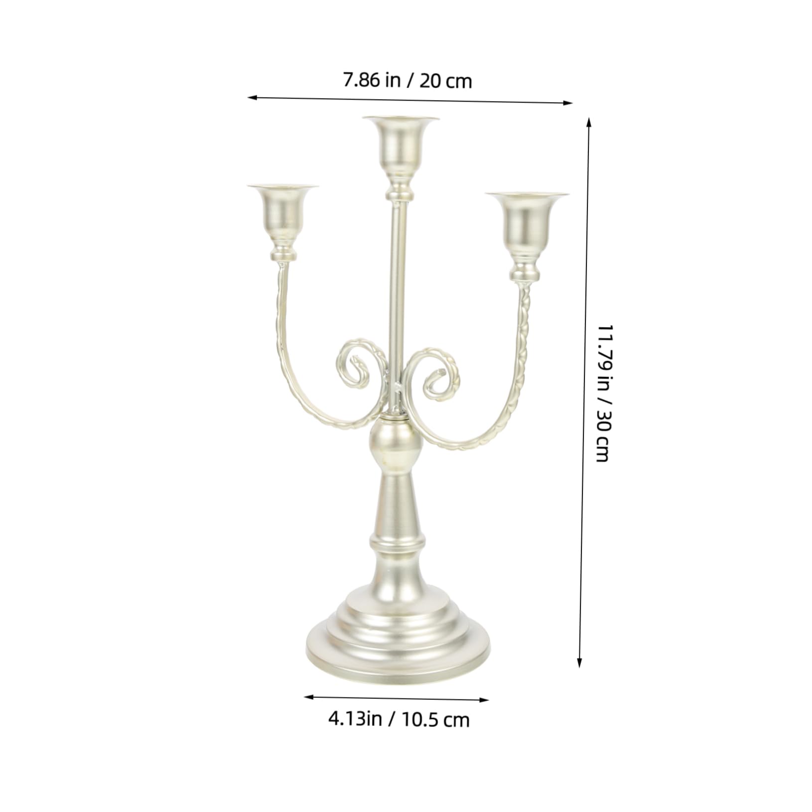 HOODANCOS Vintage Iron Candlestick Decorative 3-arms Candelabrum Silver Black Candle Holders Table Decor Wedding Party