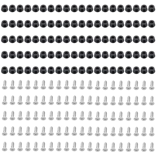 Lot de 100 pieds ronds en caoutchouc antidérapants pour planche à découper avec vis, pare-chocs pour meubles, table, amplificateur, haut-parleur, armoire,...