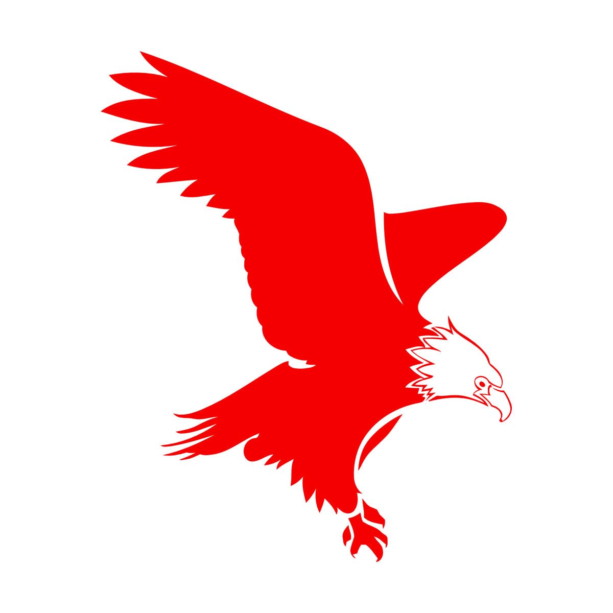 Abstract Eagle Bird Silhouette Flight Wingspan Fine Carving Stickers 54x67.2cm Equipped with Transfer Film kit Large red — image 1