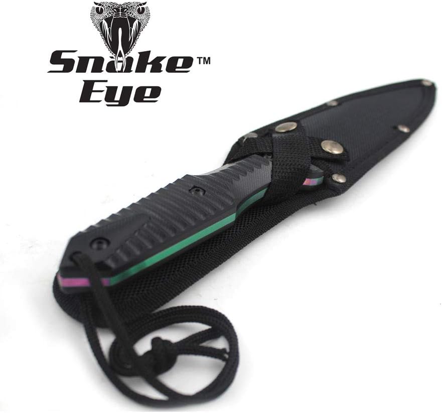 Snake Eye Tactical 12.5" Heavy Duty Full Tang U S A Military Marine Army Fixed Blade Hunting Knife w/Nylon Sheath