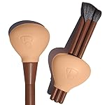 brush bubble Original Silicone Makeup Brush Covers for Travel, A Storage & Organizer Case for Brushes to protect Makeup Bag, Universal Design For Single & Multi-fit, Peach Tan, 2 Pack Set