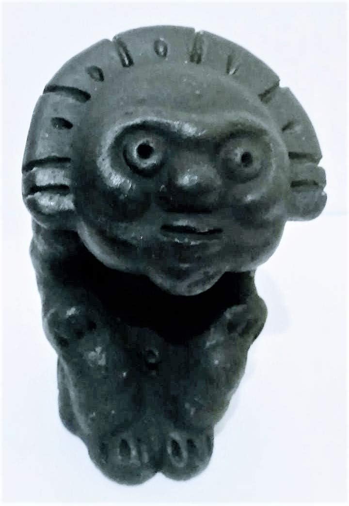 Caribbean Taino Indian God of the Sun Semi Collectible Ceramic Fire Figure, Black